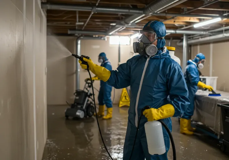 Basement Sanitization and Antimicrobial Treatment process in Oak Harbor, OH