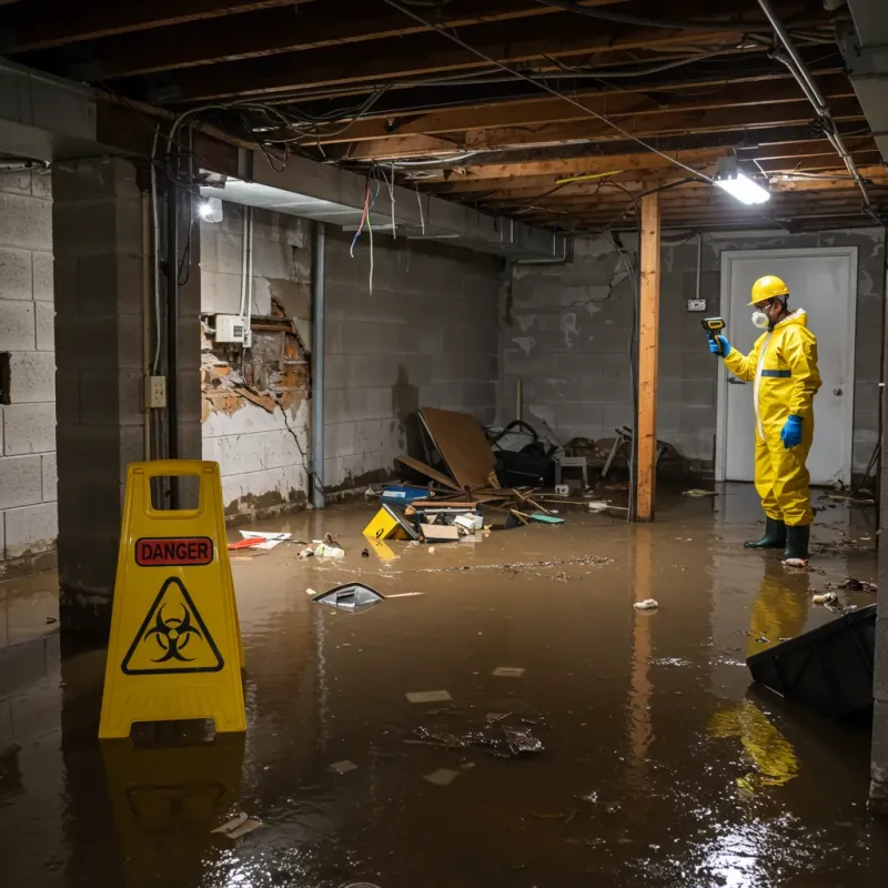 Flooded Basement Electrical Hazard in Oak Harbor, OH Property